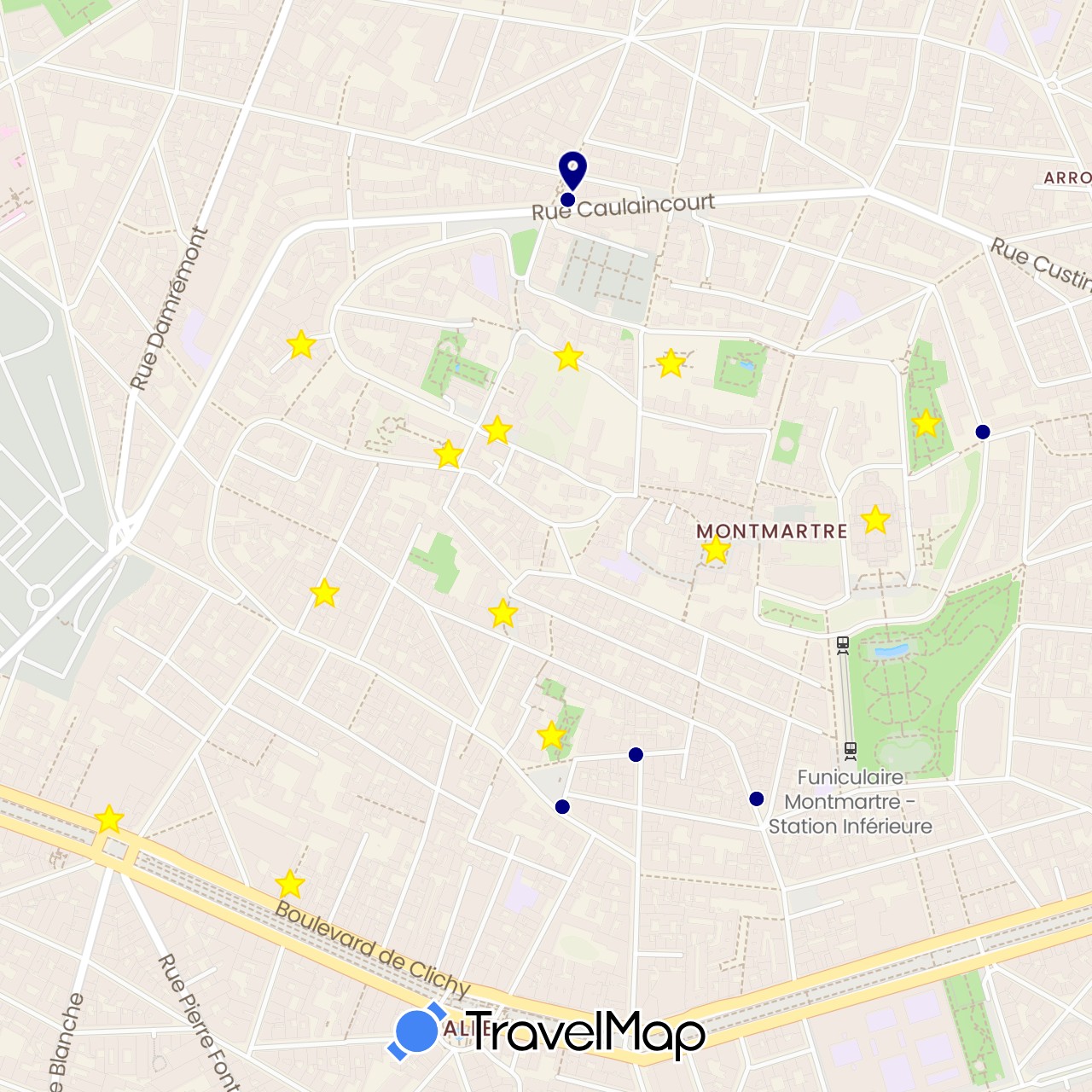 TravelMap itinerary: driving in France (Europe)